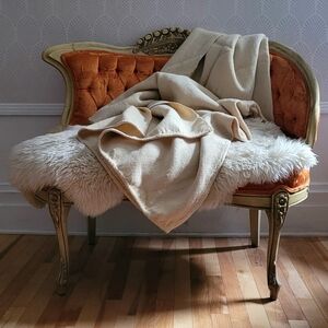 100% Wool Blanket - Vintage - Natural White